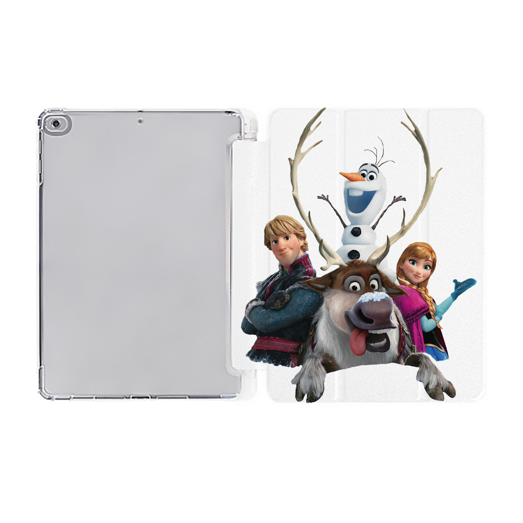 （画像用） アナと雪の女王 アンナ エルサ Frozen Anna Elsa IPad ケース ペン収納付き 三つ折りスタンド PUレザー×シリコン 対応機種9.5/10.5/10.9インチ
